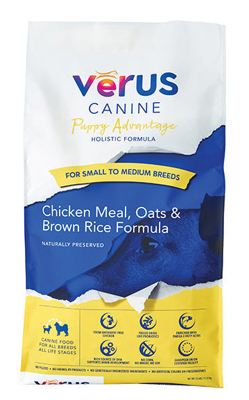 VēRUS Puppy Advantage Chicken Meal, Oats & Brown Rice Holistic Formula (12 lb)