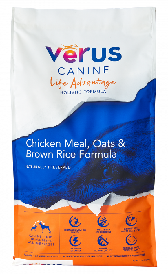 VēRUS Life Advantage Chicken Meal, Oats and Brown Rice Holistic Formula (12  Lb.)