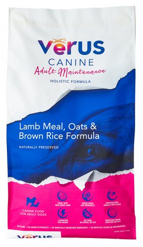 VēRUS Adult Maintenance Lamb Meal, Oats & Brown Rice Holistic Formula (35 Lb.)