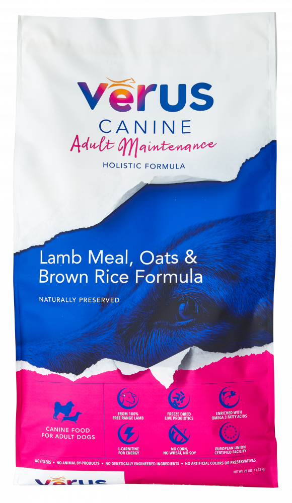 VēRUS Adult Maintenance Lamb Meal, Oats & Brown Rice Holistic Formula (35 Lb.)