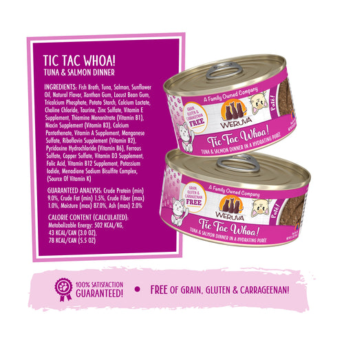 Weruva Classic Cat Paté, Tic Tac Whoa! With Tuna & Salmon (3-oz, Single)