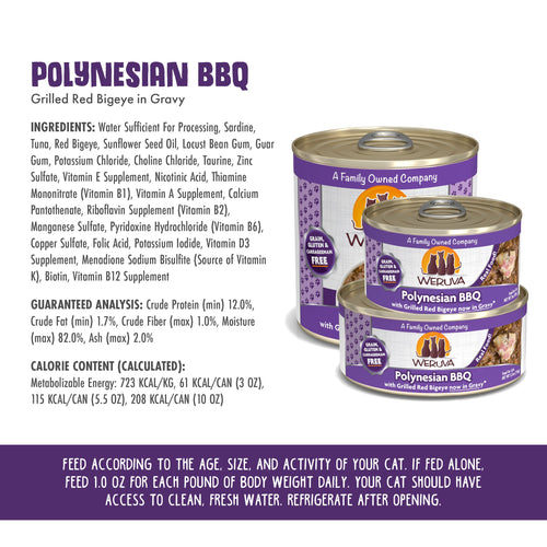 Weruva Polynesian BBQ With Grilled Red Big Eye Canned Cat Food (3-oz, Single Can)