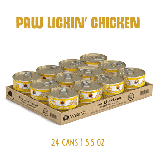 Weruva Paw Lickin’ Chicken Chicken Recipe in Gravy Canned Cat Food (3-oz, single can)