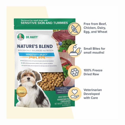 Dr. Marty Canine Freeze Dried Nature's Blend Sensitivity Select Small Bites 16oz
