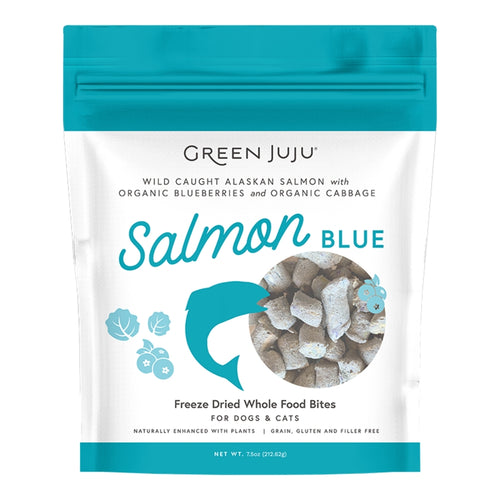 Green Juju Dog & Cat GF Whole Food Bite Salmon Blue Toppers 7.5