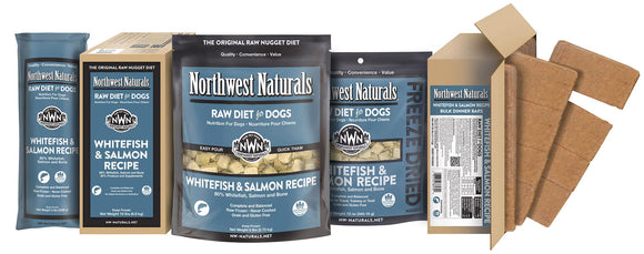 Northwest Naturals Recipe Bulk Dinner Bar Raw Frozen Dog Food (Whitefish and Salmon - 6 lbs)