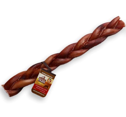 Natural Farm Odor Free Braided Bully Stick (12