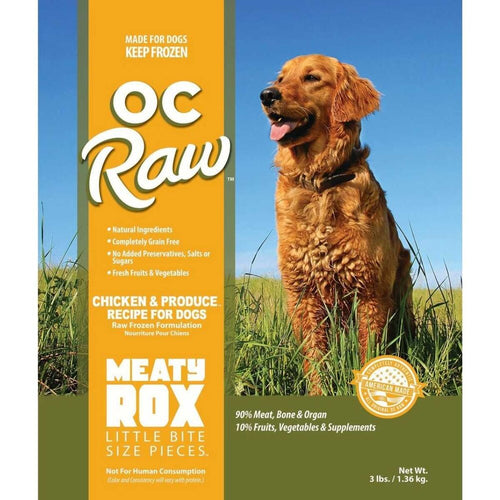OC Raw Dog Frozen Chicken & Produce Meaty Rox 3lb
