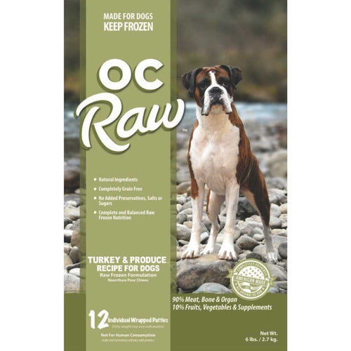 OC Raw Dog Frozen Turkey & Produce 6lb