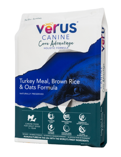 VēRUS Canine Core Advantage Turkey Meal, Brown Rice & Oats Holistic Formula Dog Food (4 lb)