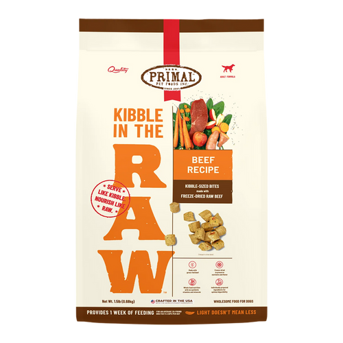 Primal Pet Foods Kibble in the Raw Beef Recipe for Dogs (9 LB)
