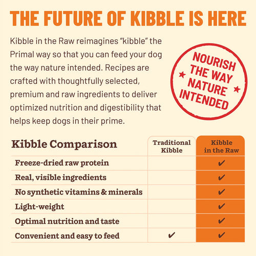 Primal Pet Foods Kibble in the Raw Beef Recipe for Dogs (9 LB)