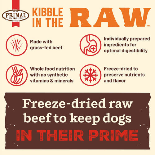 Primal Pet Foods Kibble in the Raw Beef Recipe for Dogs (9 LB)