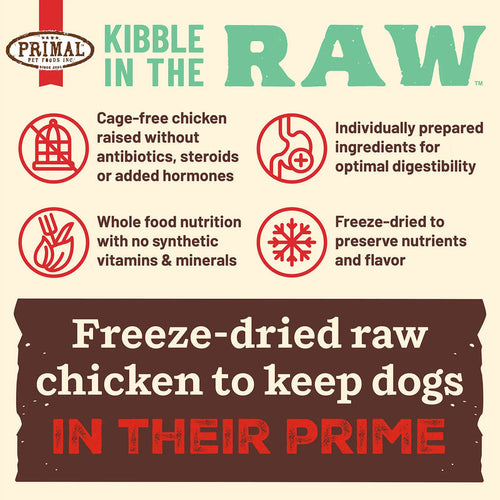 Primal Pet Foods Kibble in the Raw Chicken Recipe for Dogs (9 LB)
