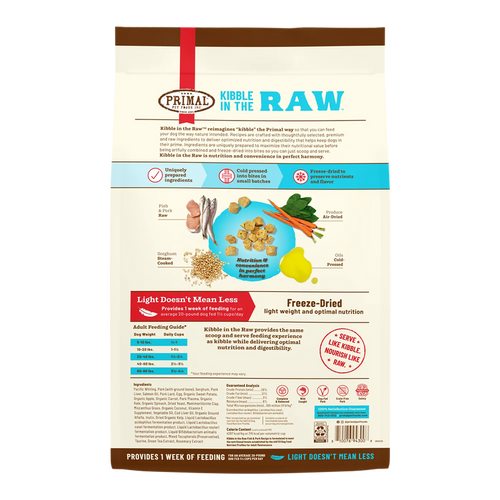 Primal Pet Foods Kibble in the Raw Fish & Pork Recipe for Dogs (9 LB)