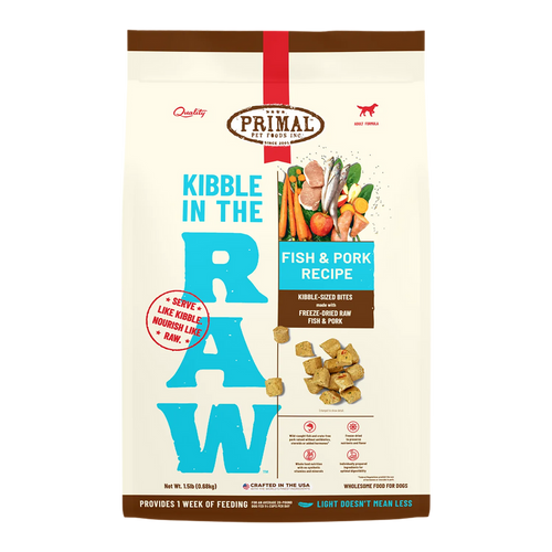 Primal Pet Foods Kibble in the Raw Fish & Pork Recipe for Dogs (9 LB)