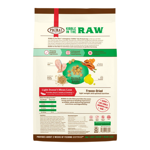 Primal Pet Foods Kibble in the Raw Small Breed Chicken Recipe for Dogs (4 LB)
