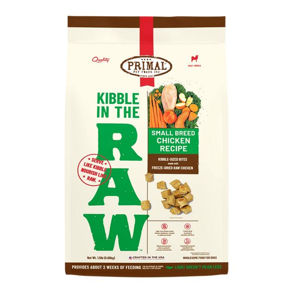 Primal Pet Foods Kibble in the Raw Small Breed Chicken Recipe for Dogs (4 LB)