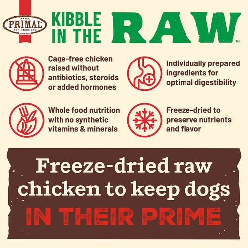 Primal Pet Foods Kibble in the Raw Small Breed Chicken Recipe for Dogs (4 LB)