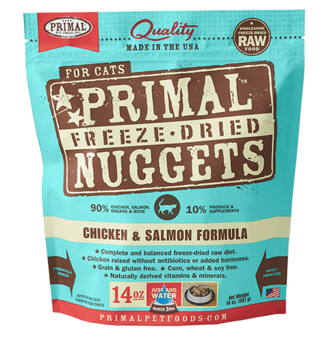 Primal Pet Foods Feline Freeze-Dried Nuggets (Chicken & Salmon 14 Oz)
