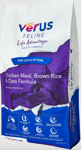 VēRUS Feline Life Advantage Chicken Meal, Brown Rice & Oats Formula (12-lb)