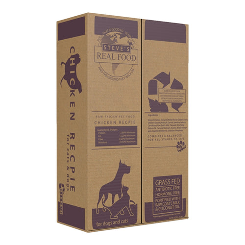 Steve's Real Food Dog & Cat Frozen Chicken Nuggets 9.75lb Box