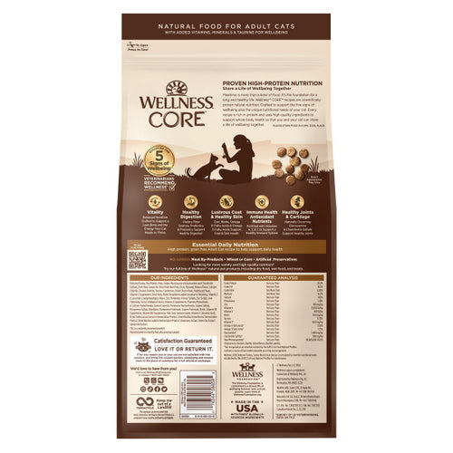Wellness CORE Grain Free Natural Turkey, Turkey Meal, and Duck Dry Cat Food (11-lb)