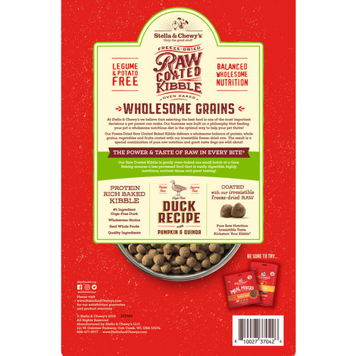 Stella & Chewy's Raw Coated Kibble With Wholesome Grains Cage Free Duck Recipe Dry Dog Food (3.5-lb)