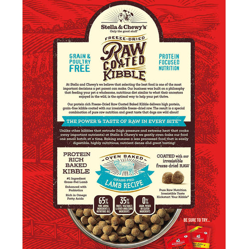 Stella & Chewy's Raw Coated Kibble Grass Fed Lamb Recipe Dry Dog Food (22-lb)