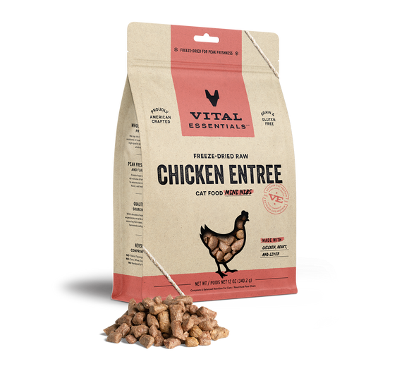 Vital Essentials Freeze-Dried Chicken Entrée Cat Food Mini Nibs
